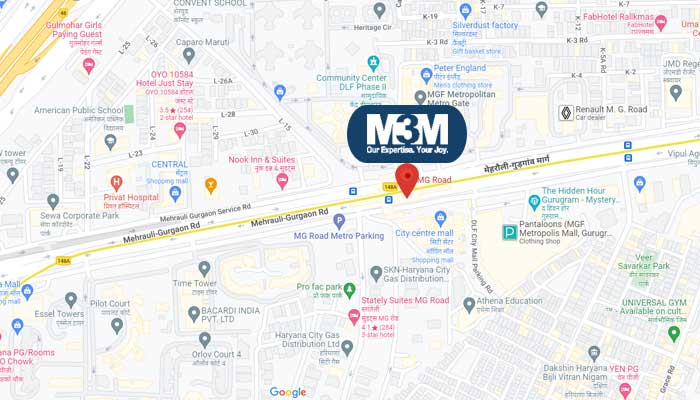 M3M MG Road Gurugram Location Map