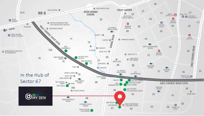 M3M My Den Location Map