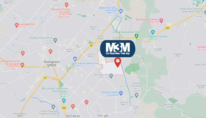 M3M SCO 43 Location Map