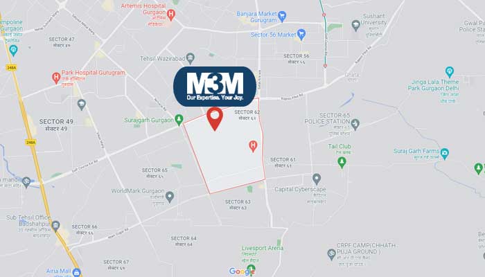 M3M Sector 62 Gurugram Location Map