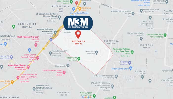 M3M Sector 76 Gurugram Location Map