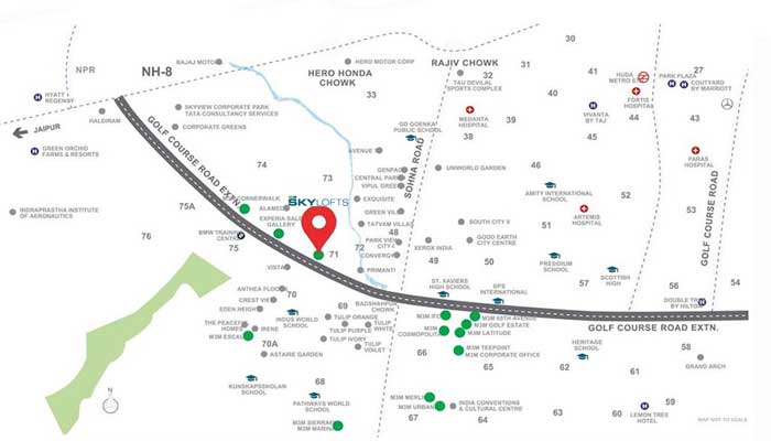 M3M Skylofts Location Map