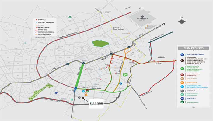 M3M Urbana Business Park Location Map