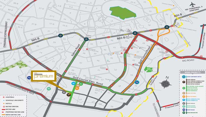 M3M Urbana Premium Location Map