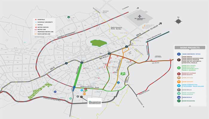M3M Urbana Location Map