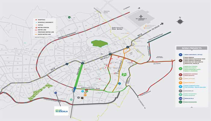 M3M Escala Location Map