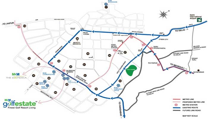 M3M Fairway West Location Map