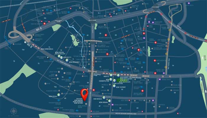 M3M Flora 68 Location Map