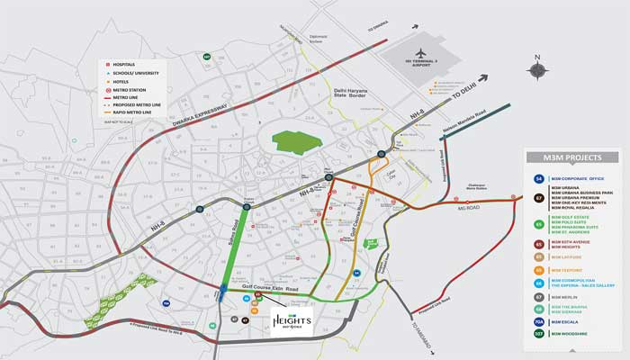 M3M Heights Location Map