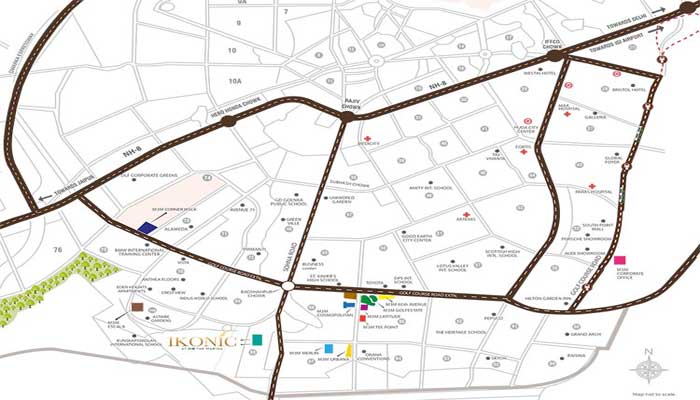 M3M Ikonic Location Map