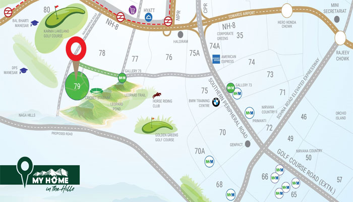 M3M My Home in the Hills Location Map
