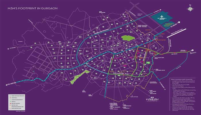 M3M Panorama Suites Location Map