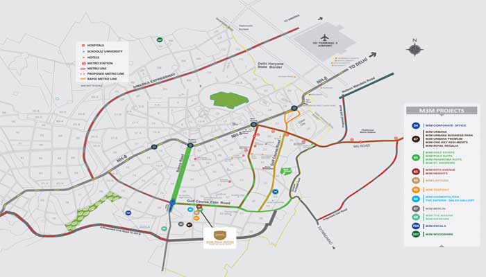 M3M Polo Suites Location Map