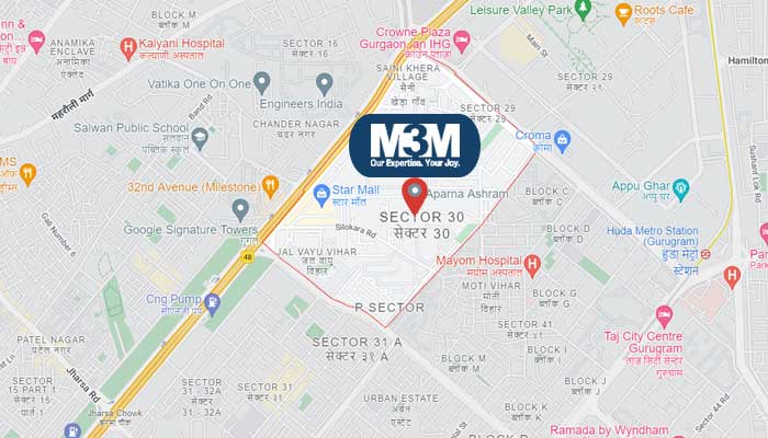 M3M Sector 30 Gurugram Location Map