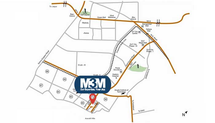 M3M Floors Sector 59 Gurugram Location Map