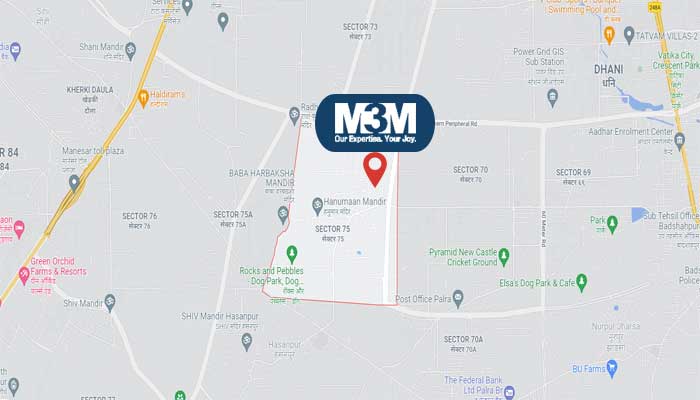 M3M Sector 75 Gurugram Location Map