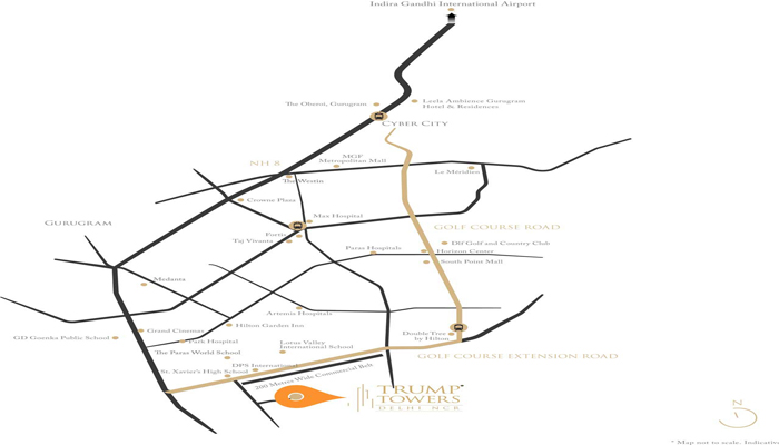 M3M Trump Tower Location Map